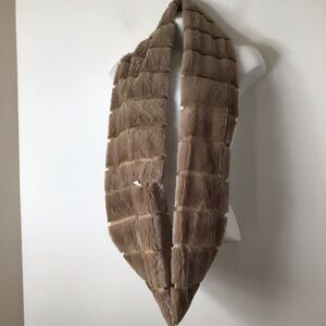 Plush Taupe Faux Fur Infinity Scarf